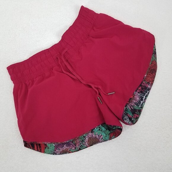Like NEW Lululemon 4 Choose a Side 3" Athletic Shorts Ruby Red / Zen Floral - Picture 2 of 12